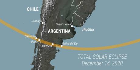 14 de diciembre, eclipse solar total, visible desde Sudamérica DIRECTO DESDE las 3:30 p.m. - Espacio y Astronomía