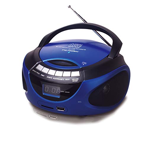 Reproductor de CD portátil con Bluetooth, reproductor de música cd montable  en la pared audio doméstico con control remoto radio FM altavoces hifi  incorporados, conector para auriculares mp3 A